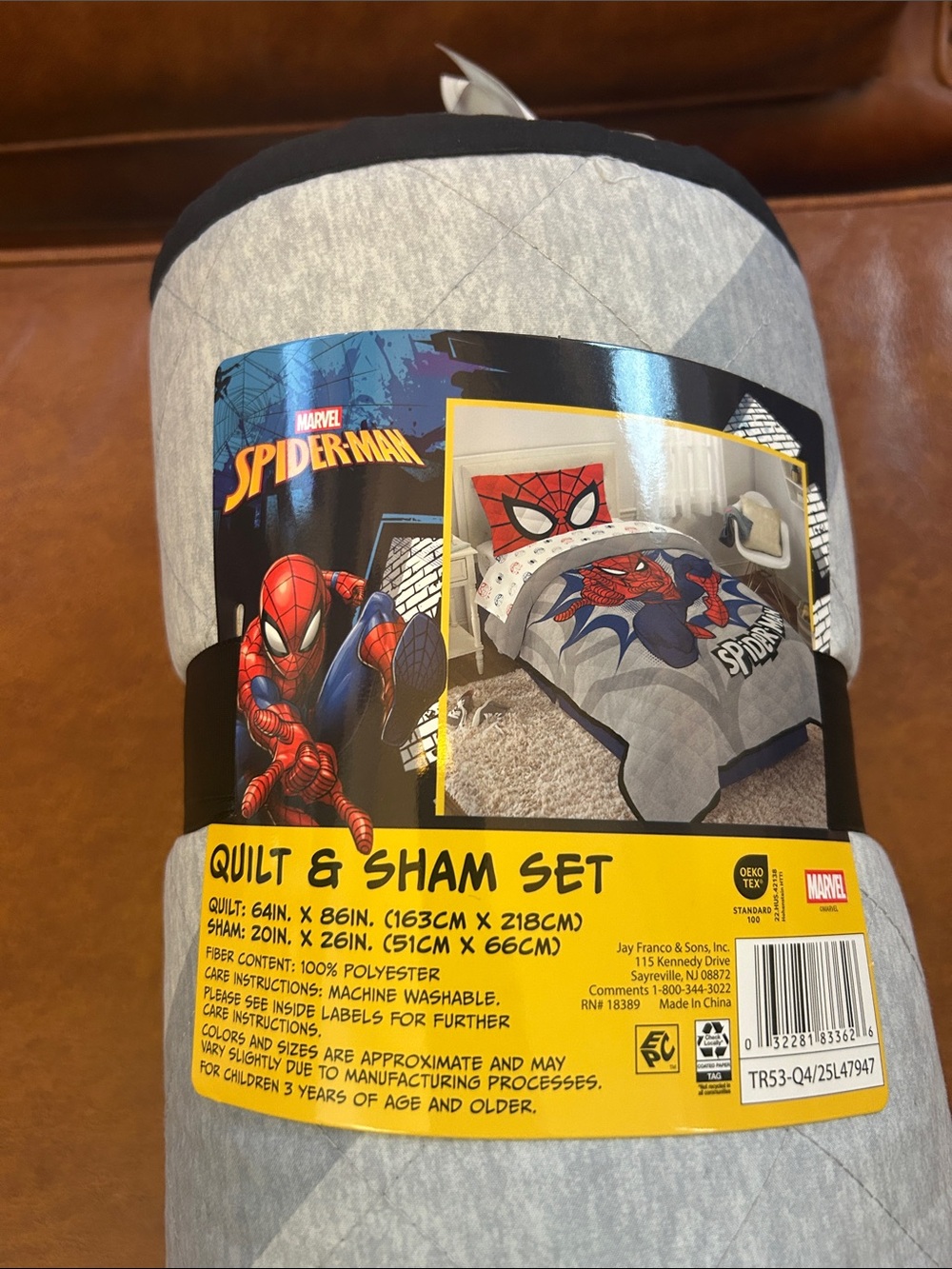 Marvel Spider-Man Gray Quilt & Sham Set, NEW - Picture 5 of 6